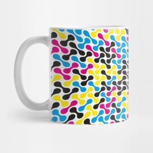 CMYK Warped Metaballs Pattern (White) Mug